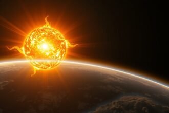 A Nap ragyogása a Föld felett, energiaforrásunk látványa.