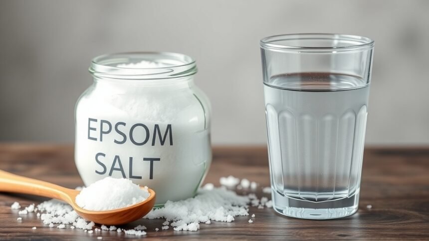 Keserűsó és víz az egészségügyi előnyök bemutatásához