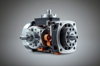 Szervomotor belső működésének részletei és alkatrészei.