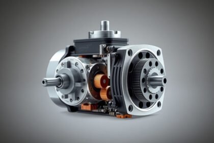 Szervomotor belső működésének részletei és alkatrészei.