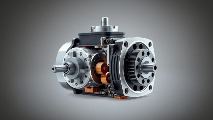 Szervomotor belső működésének részletei és alkatrészei.