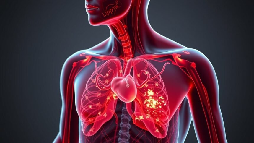 Anatomiai ábra az alfa-PVP hatásairól a szívre és tüdőkre.