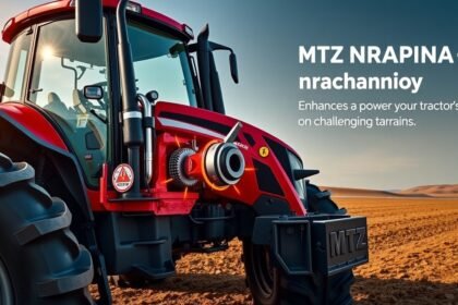 MTZ traktor differenciálzár részlet, erőteljes teljesítmény kihívásokkal teli talajon