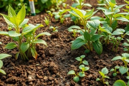 Bükkönyösi növények a termőföldön, egészséges fejlődéssel.