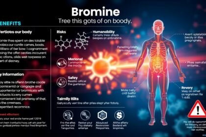 A bróm hatásai a szervezetre, előnyök és kockázatok infografika