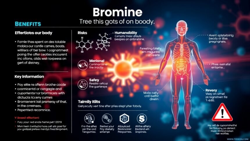 A bróm hatásai a szervezetre, előnyök és kockázatok infografika