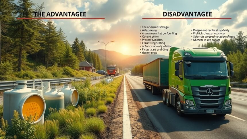 Biodízel előnyök és hátrányok illusztrációja teherautókkal