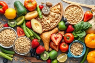 Friss gyümölcsök és zöldségek rostokban gazdag táplálkozáshoz