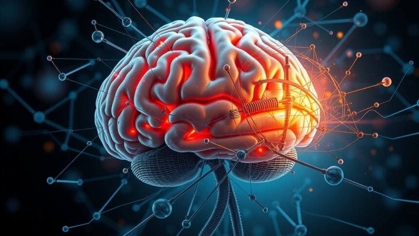 A férfi agy neurológiai sajátosságait bemutató illusztráció.