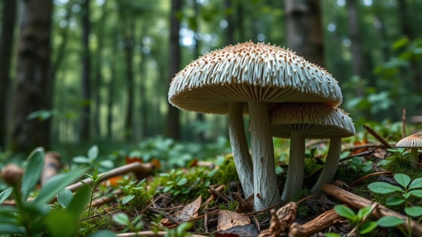 Gyapjas tintagomba az erdőben, természetes gyógyszerként.