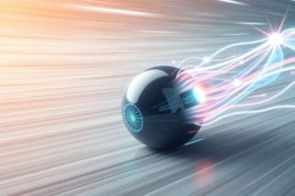 Egy gyorsan mozgó objektum ábrázolása, energiaátvitel és tehetetlenség témában.