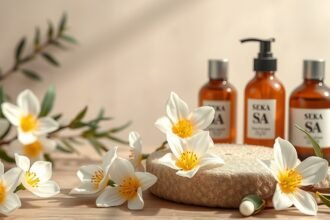 Akácvirág kivonatú bőrápolási termékek virágokkal