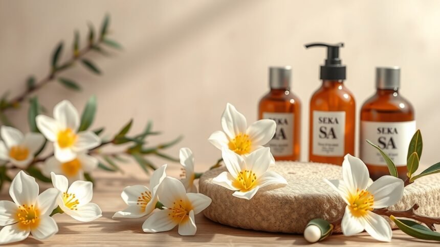 Akácvirág kivonatú bőrápolási termékek virágokkal