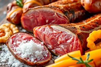 Friss húsok és fűszerek, amelyekben nitritek is találhatóak.