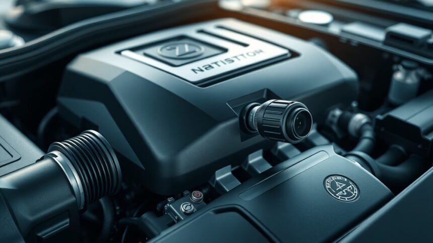 Modern autó motorja NOx szenzorral, környezetkímélő technológia