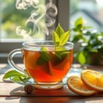 Friss tea citrommal és mézzel, természetes egészségmegőrzés.