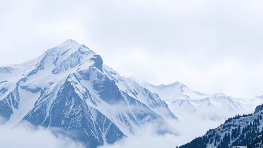 Hósapkás hegyek ködben, a természet csodája