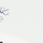 Sziruettás fa ágakkal, minimalista háttérrel