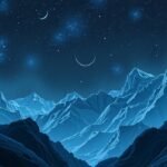 Hegyek és csillagos ég táncoló gyerekvilággal.