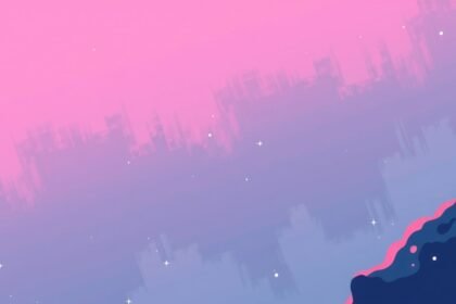 Színes gradient háttér, csillagokkal díszítve.