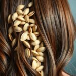 Tökmagok a sima és egészséges hajban a hajápolás érdekében.