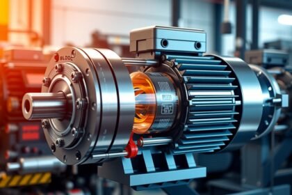 Kefementes DC motor részletezve, modern ipari környezetben