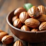 Bowl of Brazil nuts showcasing their rich texture and shell.