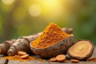 Maca gyökér por és étrend-kiegészítők természetes környezetben