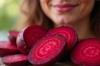 Friss cékla szeletek a bőrszépség érdekében