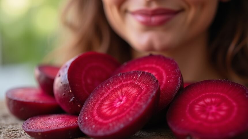 Friss cékla szeletek a bőrszépség érdekében