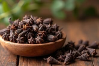 Szegfűszeg borsabálban, természetes gyógymódokhoz használt fűszer.