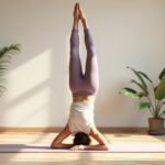 Fejenállás gyakorlása a jógában