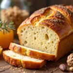 Friss mézkenyér szeletek és természetes hozzávalók az egészség érdekében