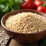 Hajdina és friss zöldségek tápláló ételekhez