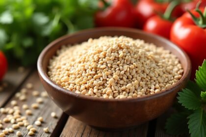 Hajdina és friss zöldségek tápláló ételekhez