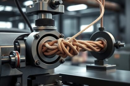 Csomótór szerkezete kötéllel a műhelyben