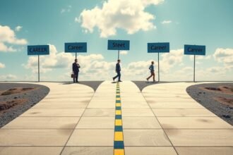 Két irányt mutató karrierút tábla képe