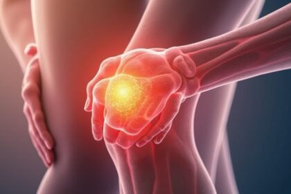 Kollagén és ízületi egészség, fájdalom és támogatás ábrázolása.