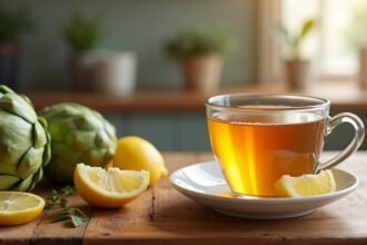 Articsóka tea citromszeletekkel, egészséges ital