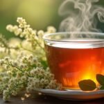 Cickafark tea tálalva friss fűszerekkel és virágokkal