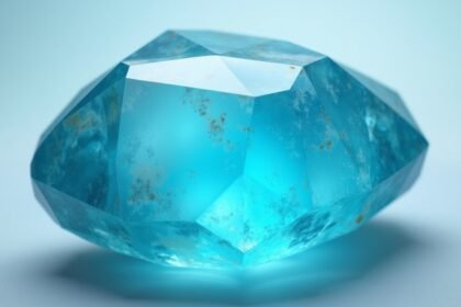 Larimar kő gyönyörű kék színben, sima felülettel.