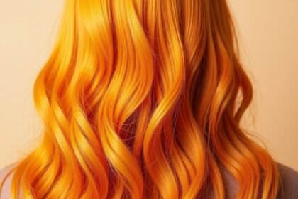 Egészséges és dús haj A-vitaminnal, vibráló narancs árnyalatban