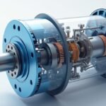 Vibromotor részletes műszaki ábrázolása, belső mechanikával.