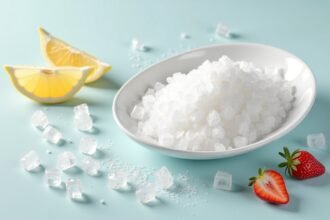 Eritrit cukorhelyettesítő, citromszeletek és eper