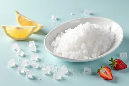 Eritrit cukorhelyettesítő, citromszeletek és eper