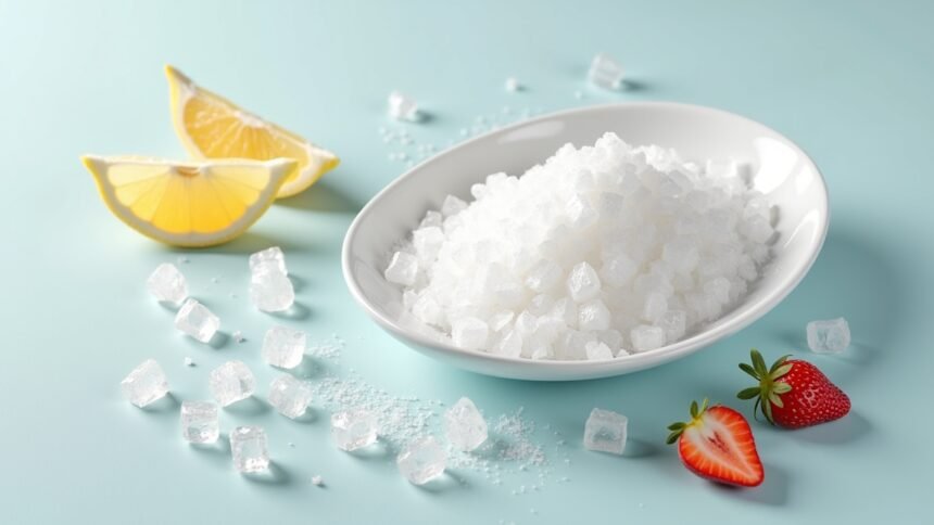 Eritrit cukorhelyettesítő, citromszeletek és eper