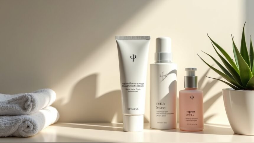 Heparin krém és bőrápolási termékek napfényben