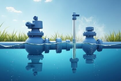 Homokszűrő váltószelep működése víztisztítás közben