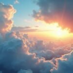 Naplemente felhők között, színes égbolt és páratartalom