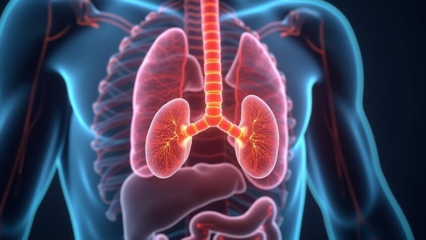 Az emberi tüdő anatómiai ábrázolása